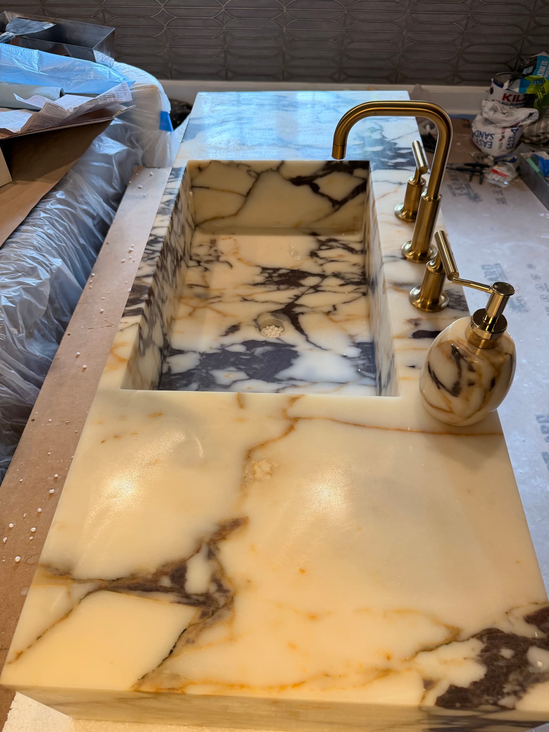 Farmington Bathroom Remodel With Marble Vanity and Custom Tile Work image