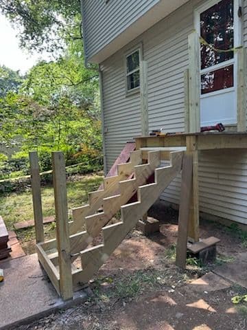 Gallery photos for Expert Deck Staircase Build in Manchester CT: Image #2