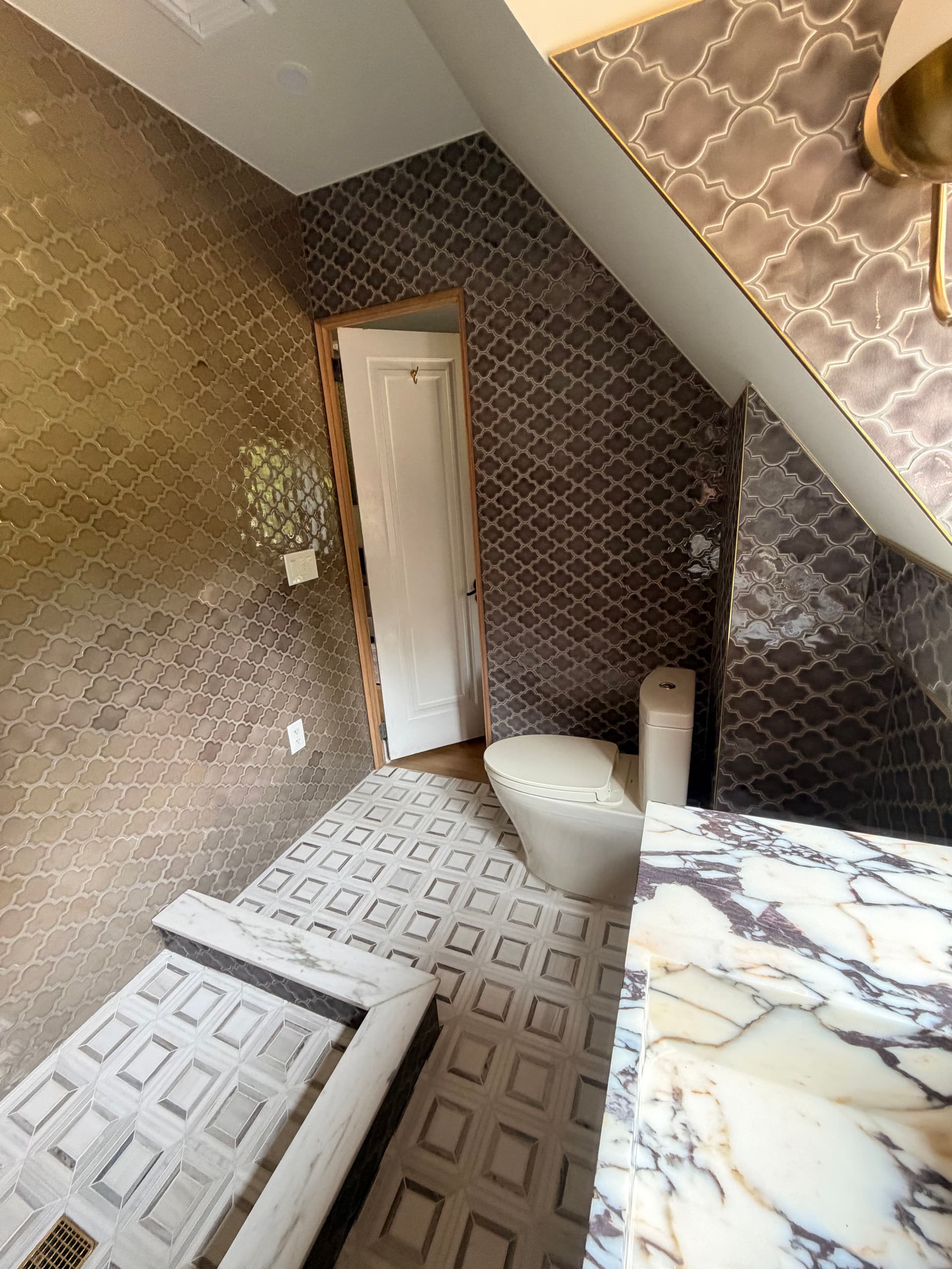 Gallery photos for Small Bathroom Gets a High-End Custom Renovation: Image #1